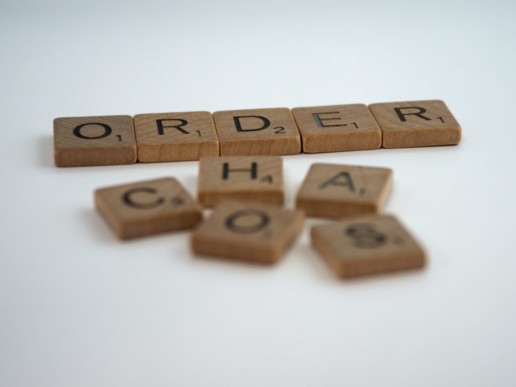 Scramble set with the word "order" spelled out.