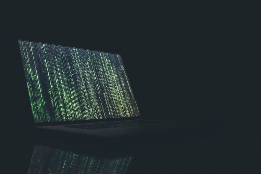 Matrix on a laptop.