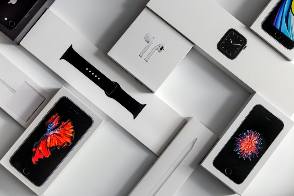 The best time to buy new electronics: Apple products in their boxes.