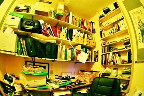 Messy home office