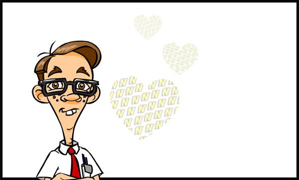Arms Folded Nerd with hearts
