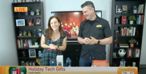 Andrea and Ryan Eldridge on Good Day Sacramento, talking about Holiday tech gifts.