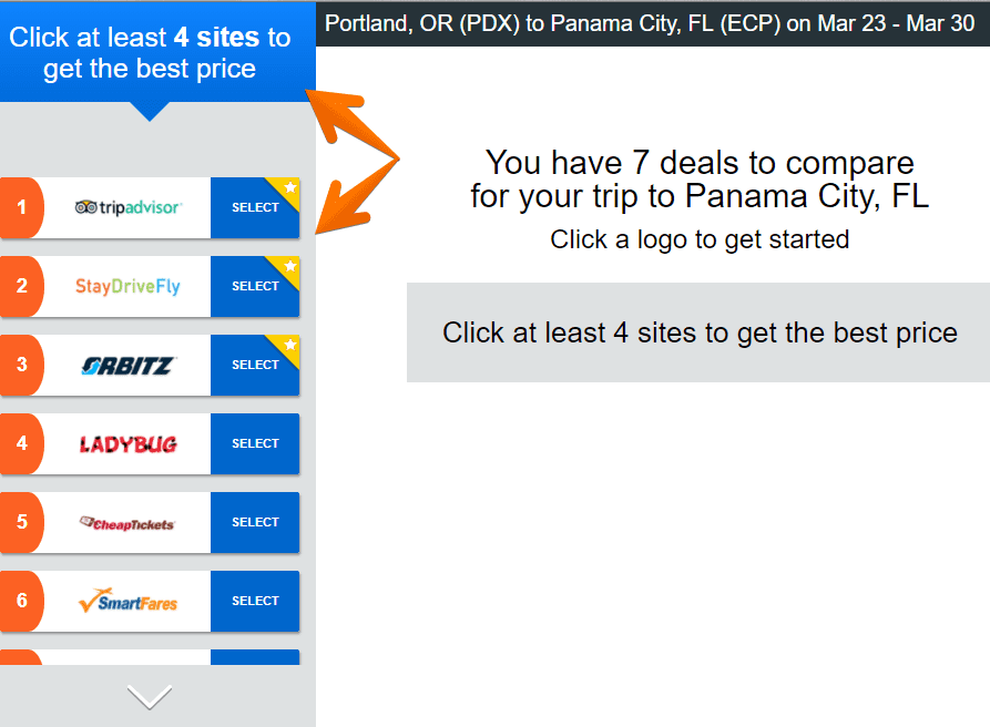 booking buddy comparison options