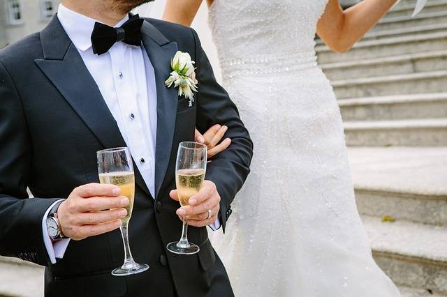 Bride and groom stock image