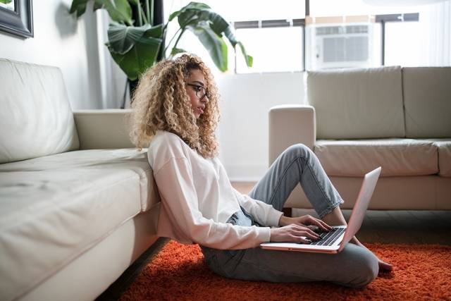 Woman on computer