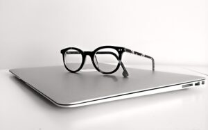 Glasses on macbook.