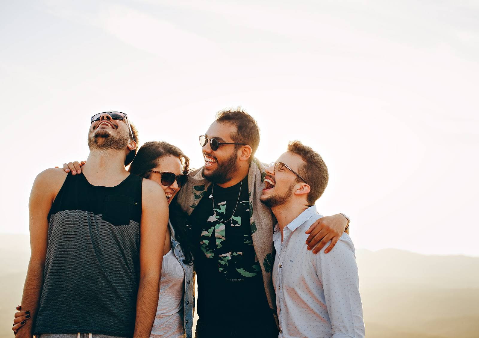 A group of people with sunglasses on