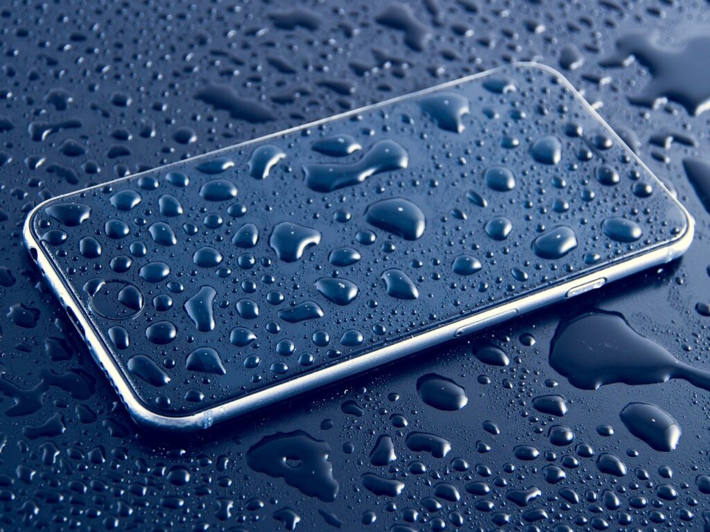 Wet iPhone.