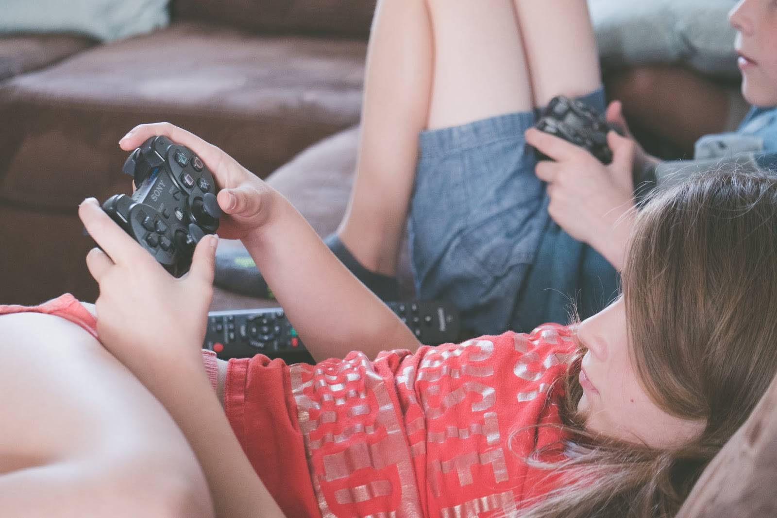 Kids playing video games