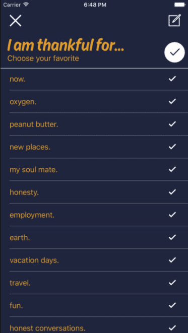 thankful for - Gratitude Diary iOS app