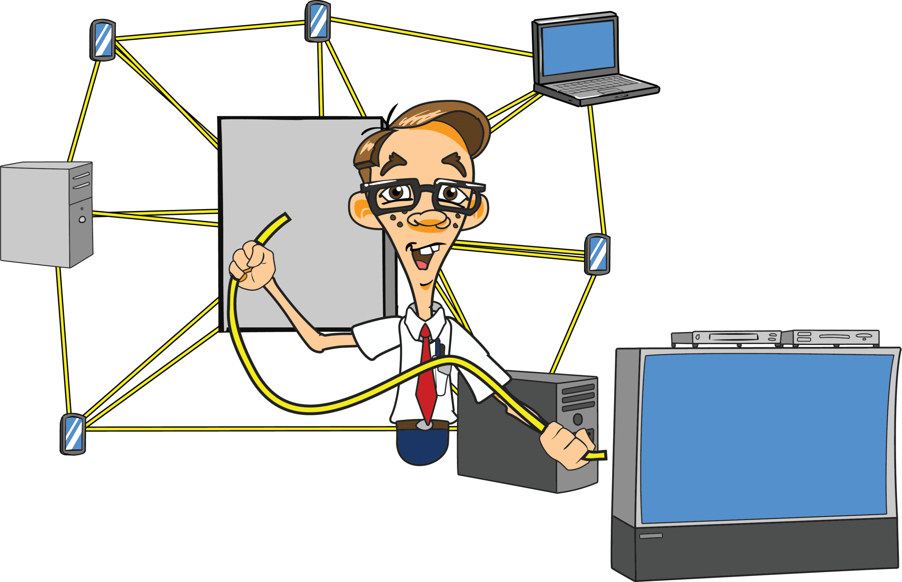 Theater home network integration Nerds On Call graphic