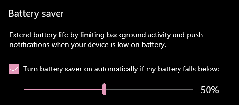 battery saver window on PC