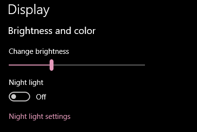 screen brightness