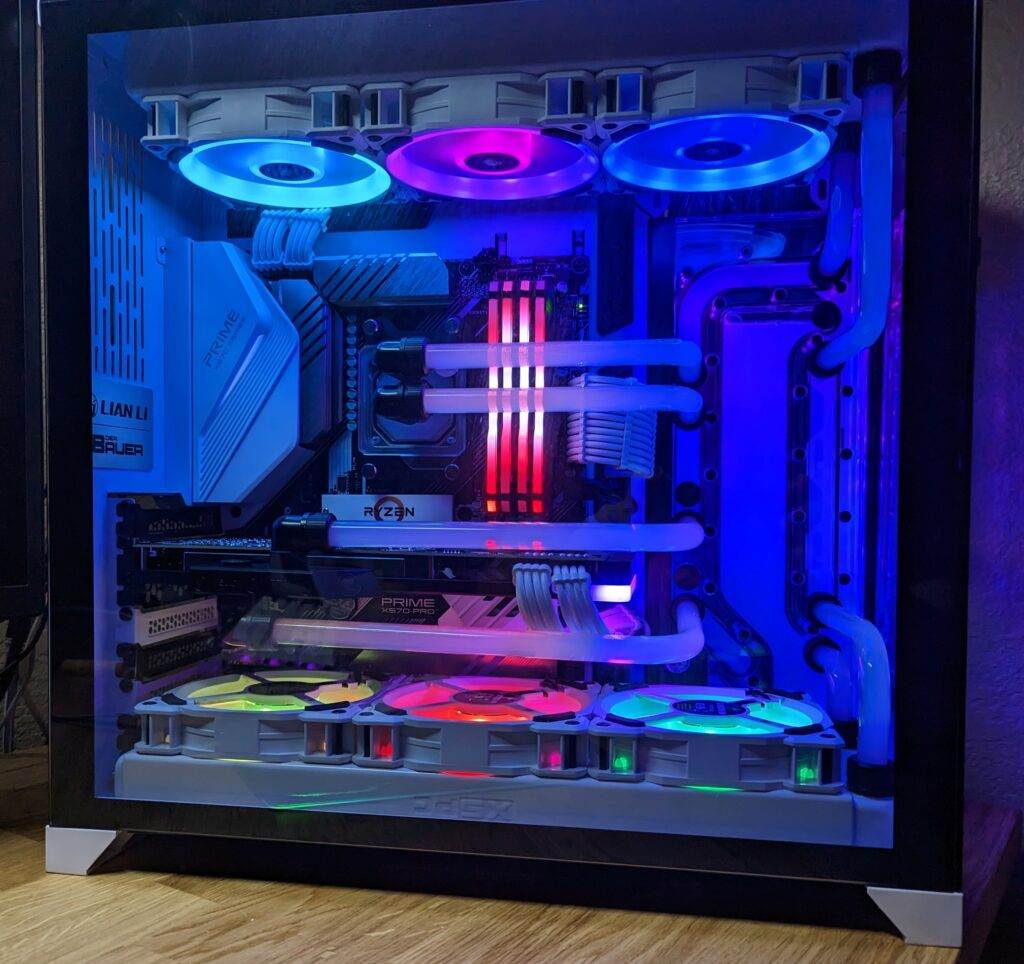 A computer from Nerds' Redding custom gaming computer built.