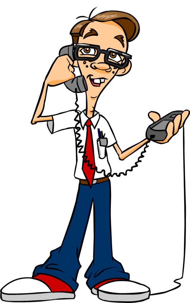 Nerd on the phone