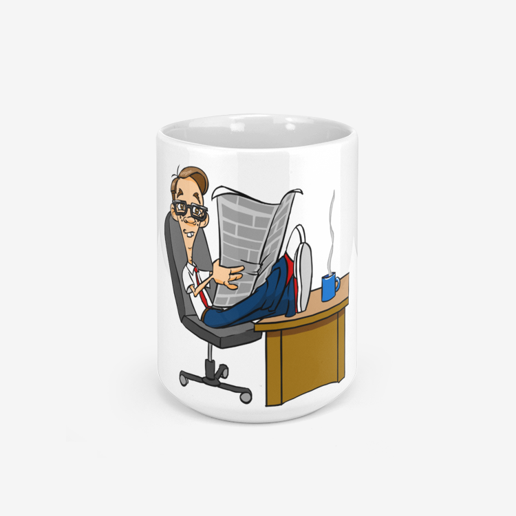 Nerd at Desk Classic Glossy Mug Nerds on Call