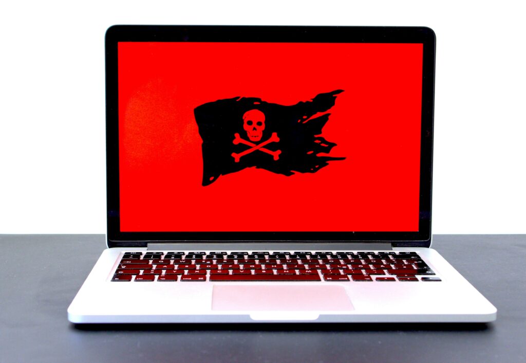 Fair Oaks Laptop virus removal: computer with pirate flag