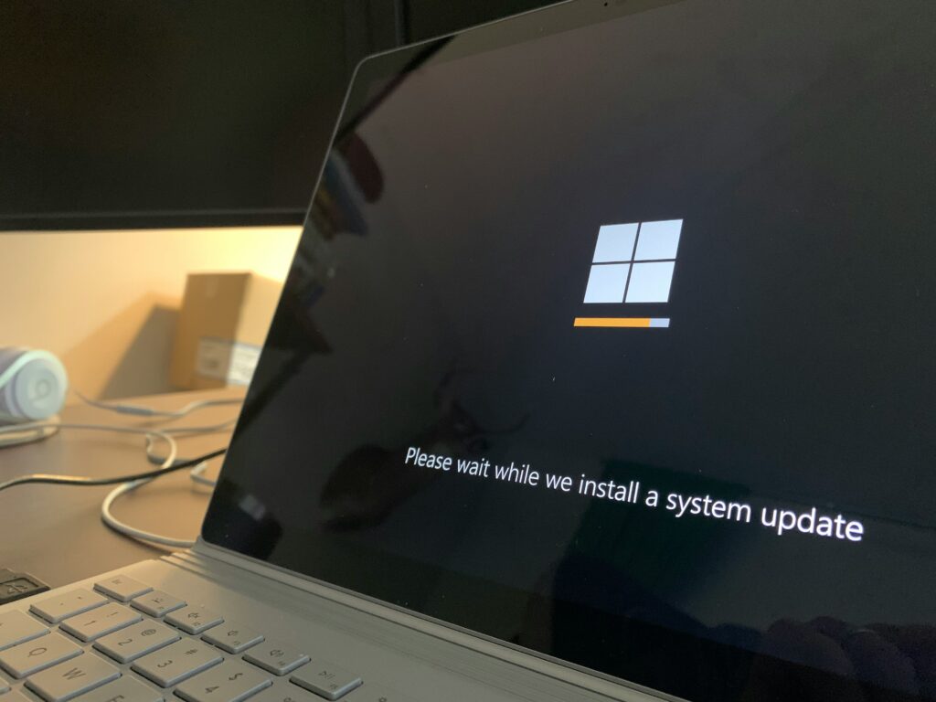 Windows update on a laptop