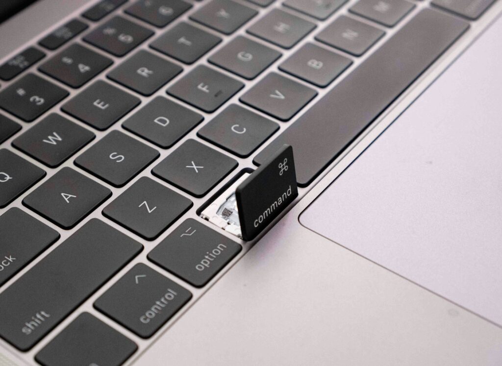 MacBook Keyboard with Command key upright