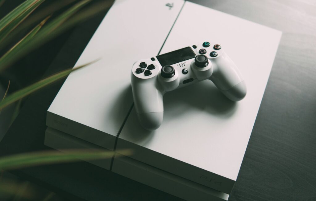 A PlayStation 4 Console and Controller