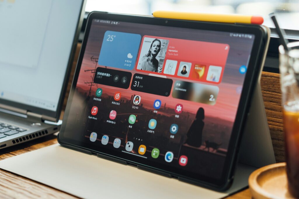 A Samsung Galaxy tablet